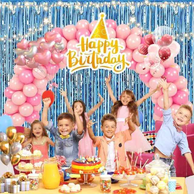 Alt view image 3 of 7 - 2 Pack 3.28 ft x 6.56 ft Light Blue Tinsel Curtain Party Backdrop - Metallic Foil Fringe Backdrop Door for Halloween, Christmas, Birthday Graduation Wedding Party Streamers Photo Backdrop.