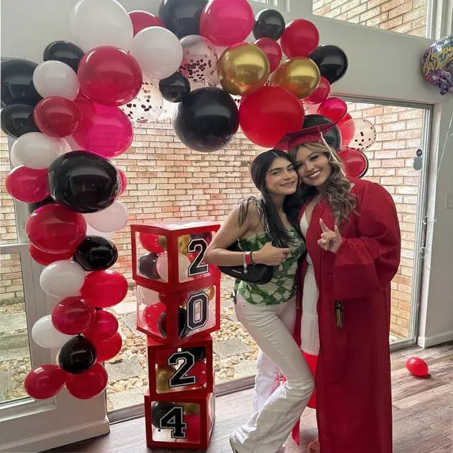 Alt view image 3 of 7 - Red Black and Gold Party Balloons, Black Red Gold Latex Balloons 50 Pcs 12 inch Red Black Gold Balloons For Birthday Graduation Hollywood Casino Wedding Party Decoration