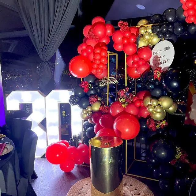 Alt view image 4 of 7 - Red Black and Gold Party Balloons, Black Red Gold Latex Balloons 50 Pcs 12 inch Red Black Gold Balloons For Birthday Graduation Hollywood Casino Wedding Party Decoration