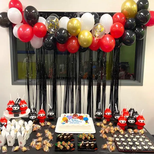 Alt view image 5 of 7 - Red Black and Gold Party Balloons, Black Red Gold Latex Balloons 50 Pcs 12 inch Red Black Gold Balloons For Birthday Graduation Hollywood Casino Wedding Party Decoration