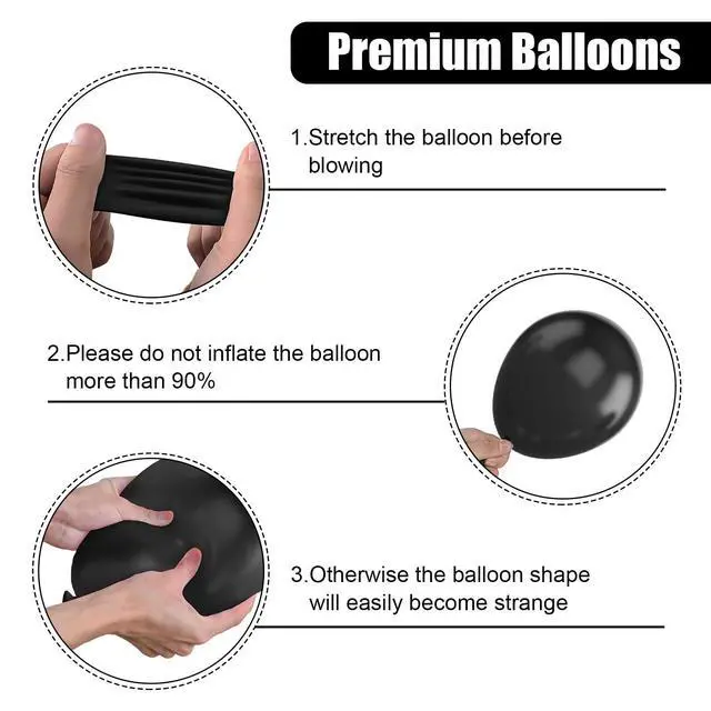 Alt view image 3 of 6 - Black Burgundy Gold Balloon, 12 Inches 50 Pcs Burgundy and Gold Balloons Set with Metallic Gold Black Lemon Yellow Balloons for Kids Party Birthday Baby Shower Party Decorations