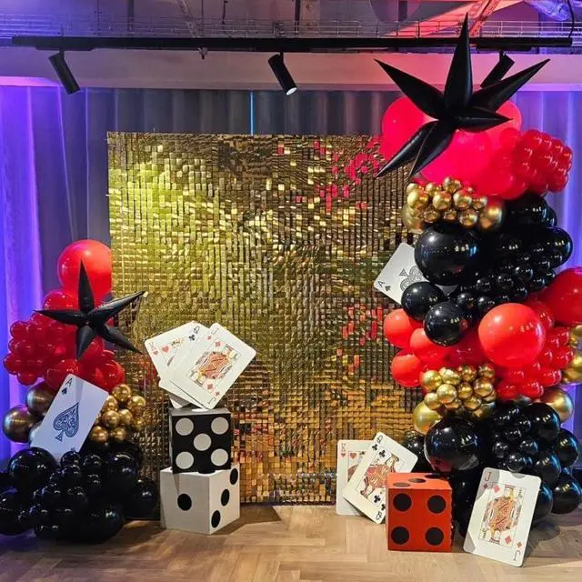 Alt view image 3 of 7 - Red Black and Gold Balloons, 60Pcs 12 Inch Red and Black Gold Party