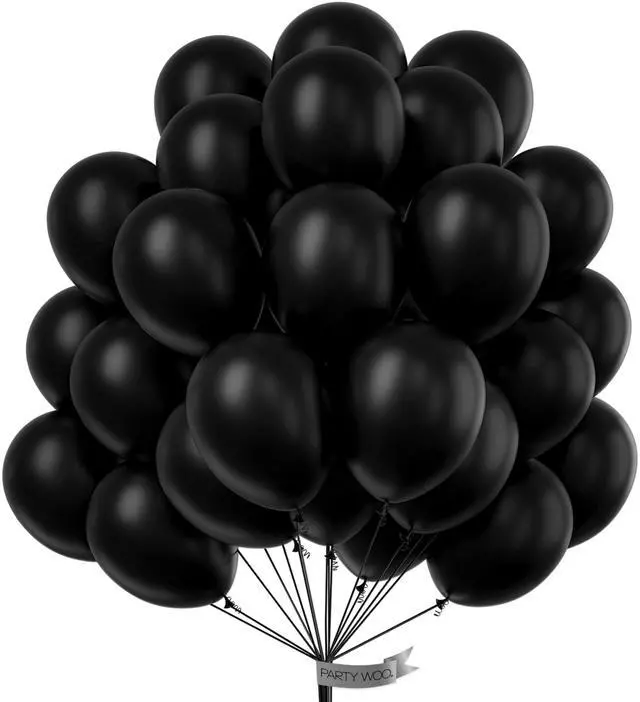Main image of Black Balloons 50pcs Matte Latex Helium Balloons 12 Inch