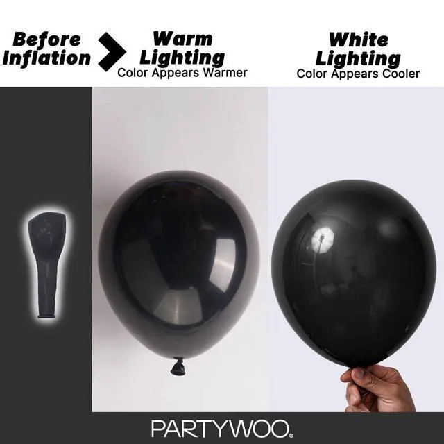 Alt view image 3 of 7 - Black Balloons 50pcs Matte Latex Helium Balloons 12 Inch