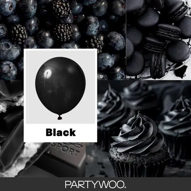 Alt view image 2 of 7 - Black Balloons 50pcs Matte Latex Helium Balloons 12 Inch