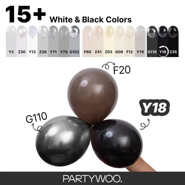 Alt view image 4 of 7 - Black Balloons 50pcs Matte Latex Helium Balloons 12 Inch
