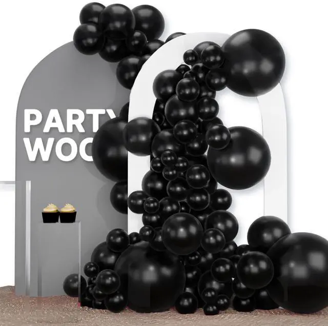 Main image of Black Balloons 120pcs Different Sizes of 18 12 10 5 Inch