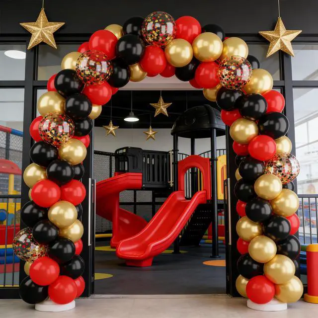 Alt view image 3 of 6 - Red Black Gold Balloons Set 50Pcs 12 Inch Latex Party Balloons