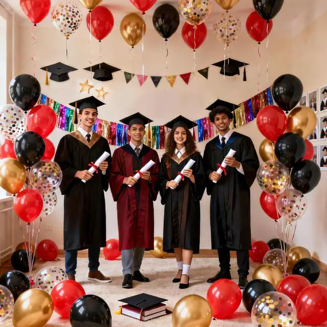 Alt view image 5 of 6 - Red Black Gold Balloons Set 50Pcs 12 Inch Latex Party Balloons