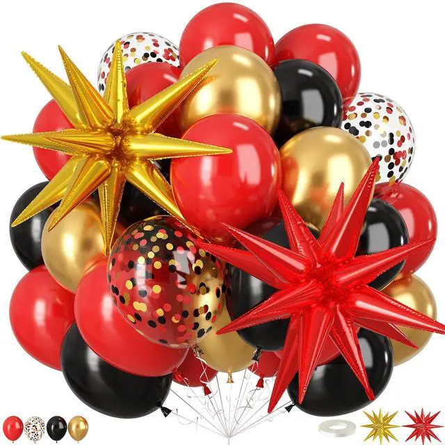 Main image of Red Black and Gold Balloons 12 Inch Casino Party Balloons Decorations