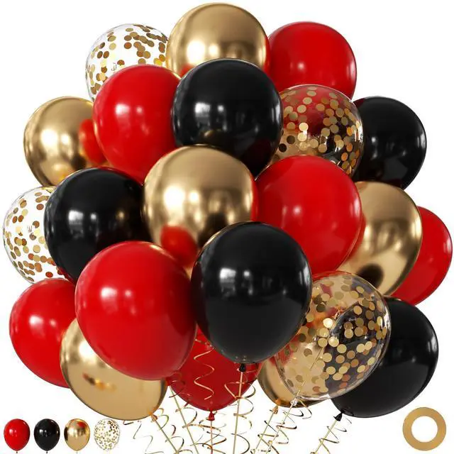 Main image of Red and Black Balloons for Graduation New Year Party Decorations
