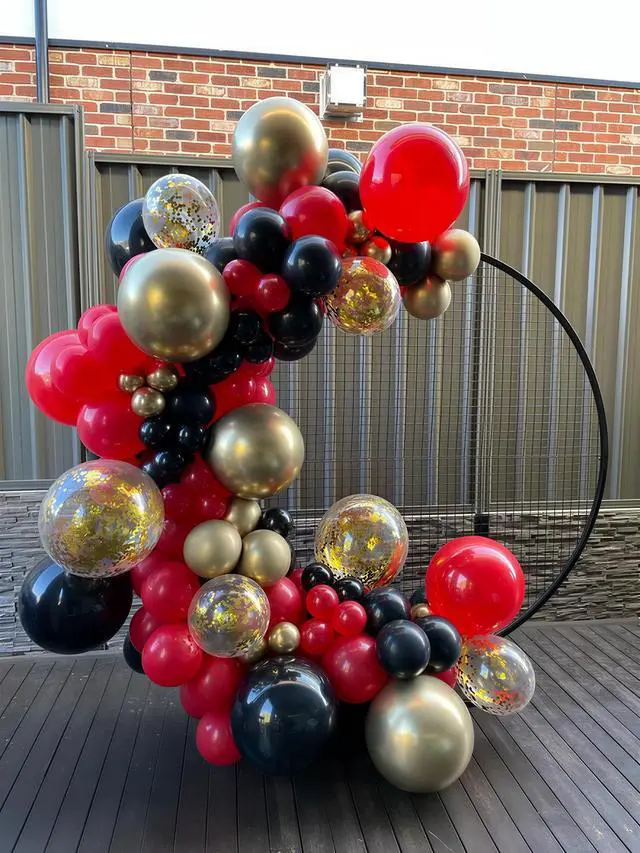 Alt view image 7 of 7 - Red and Black Balloons for Graduation New Year Party Decorations