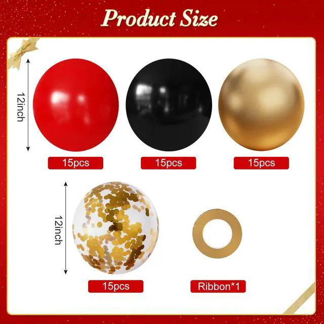 Alt view image 2 of 7 - Red and Black Balloons for Graduation New Year Party Decorations
