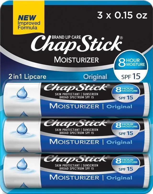 Main image of Moisturizer Original Lip Balm Tubes, SPF 15 and Skin Protectant - 0.15 Oz (Pack of 3)