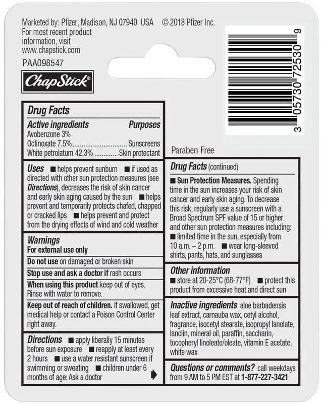 Alt view image 3 of 5 - Moisturizer Original Lip Balm Tubes, SPF 15 and Skin Protectant - 0.15 Oz (Pack of 3)