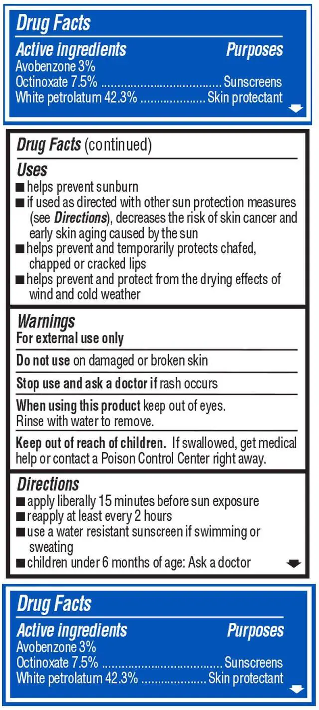 Alt view image 5 of 5 - Moisturizer Original Lip Balm Tubes, SPF 15 and Skin Protectant - 0.15 Oz (Pack of 3)