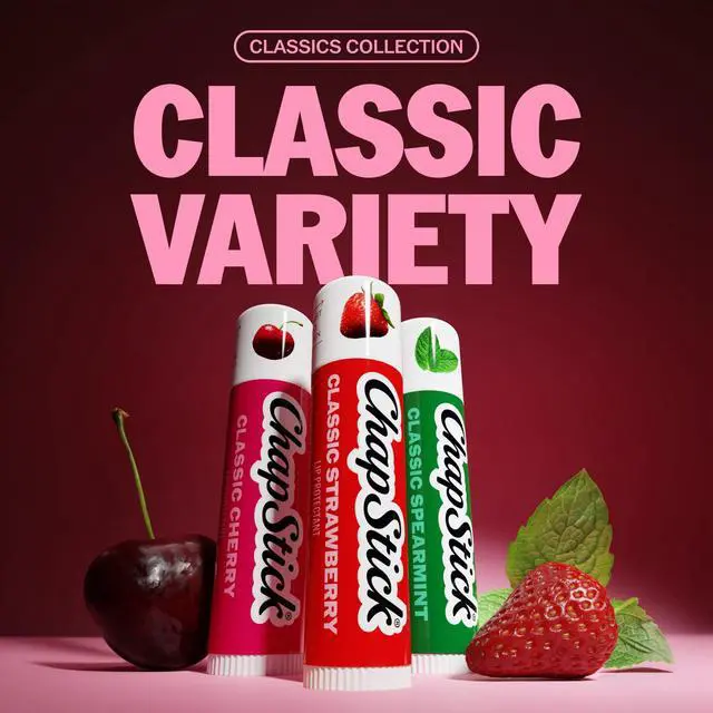 Alt view image 2 of 7 - Lip Care Set, Classic Collection 3-Pack Spearmint, Cherry, and Strawberry Lip Balm, 0.15 Oz Ea