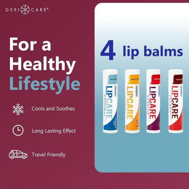 Alt view image 2 of 6 - Lip Balms Hydrating and Nourishing Lip Moisturizers for Dry, Cracked Lips Long-Lasting, Travel-Friendly Lip Care, Set of 4 (Original, Citrus, Berries, and Cherry) 4.2 g Each