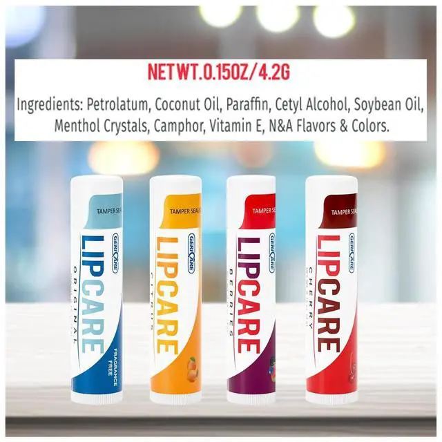 Alt view image 3 of 6 - Lip Balms Hydrating and Nourishing Lip Moisturizers for Dry, Cracked Lips Long-Lasting, Travel-Friendly Lip Care, Set of 4 (Original, Citrus, Berries, and Cherry) 4.2 g Each