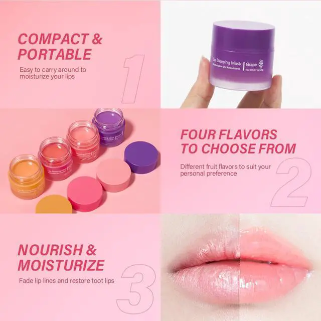 Alt view image 4 of 6 - Sleeping lip mask, Nourish & Hydrate Lip Mask With Vitamin C, Antioxidants, Lip Balm, Lip Skin Care, Improve Lip Color, Reduce Lip Lines