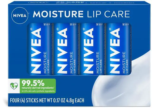 Main image of Moisture Lip Care, Hydrating Lip Balms with Shea Butter, 4 x 0.17 OZ