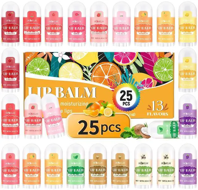 Main image of Mini Lip Balm 25 Pcs,Natural Lip Balms with Vitamin E and Coconut Oil