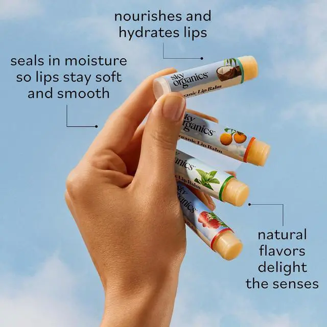 Alt view image 3 of 7 - USDA Organic Beeswax Lip Balms for Dry Lips, 4 Organic Scents