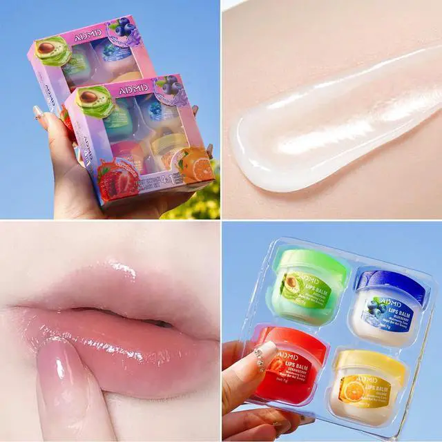 Alt view image 3 of 7 - Fruit Flavor Lip Balm Set - 4/6/8 Pack Moisturizing Lip Care Kit with Natural Extracts, Non-Greasy Formula for Dry & Chapped Lips, Portable Everyday Lip Balm for Women Men (4 PACKS)