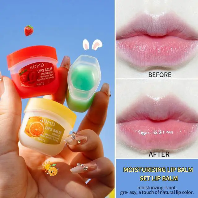 Alt view image 7 of 7 - Fruit Flavor Lip Balm Set - 4/6/8 Pack Moisturizing Lip Care Kit with Natural Extracts, Non-Greasy Formula for Dry & Chapped Lips, Portable Everyday Lip Balm for Women Men (4 PACKS)