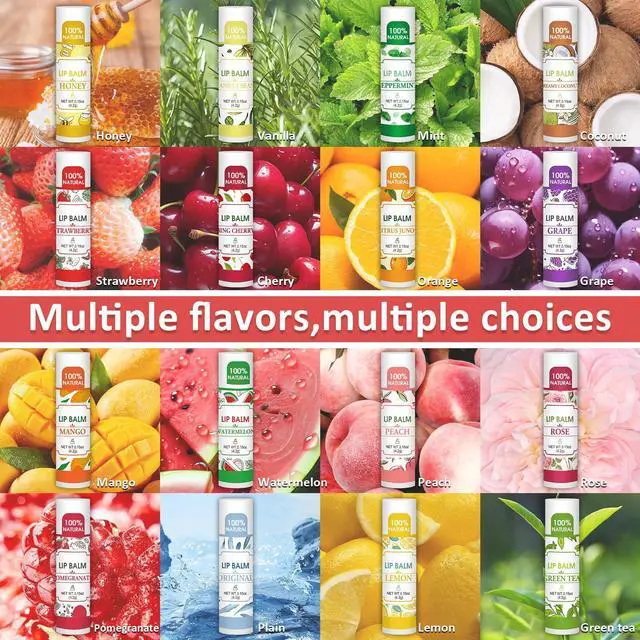 Alt view image 2 of 7 - 16 Pack Lip Balm Bulk, Natural, 16 Flavors