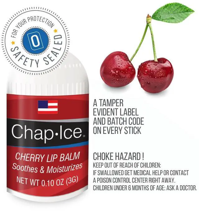 Alt view image 4 of 6 - Lot of 4 Oralabs Chap Ice Cherry Lip Balm Mini Cute Bonus Pack