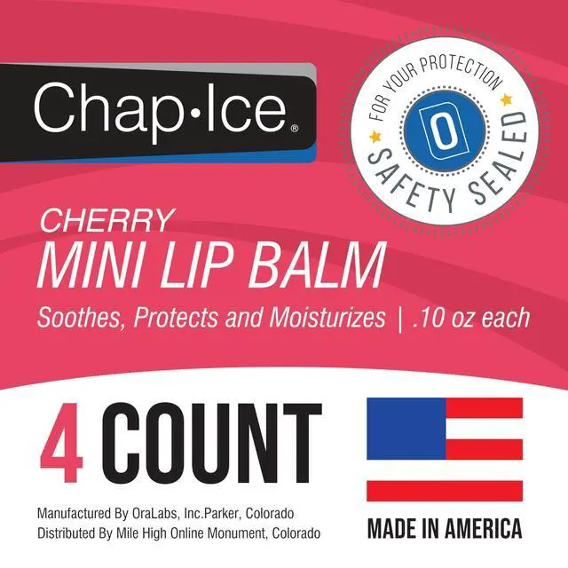 Alt view image 5 of 6 - Lot of 4 Oralabs Chap Ice Cherry Lip Balm Mini Cute Bonus Pack