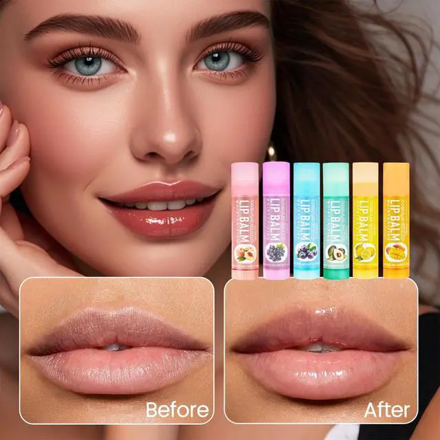Alt view image 3 of 7 - 6 Flavors Lip Balm Set-Gentle Hydration for Dry & Sensitive Lips, All-Day Moisture Hydrating & Repairing for Delicate Lips Smooth Non-Greasy