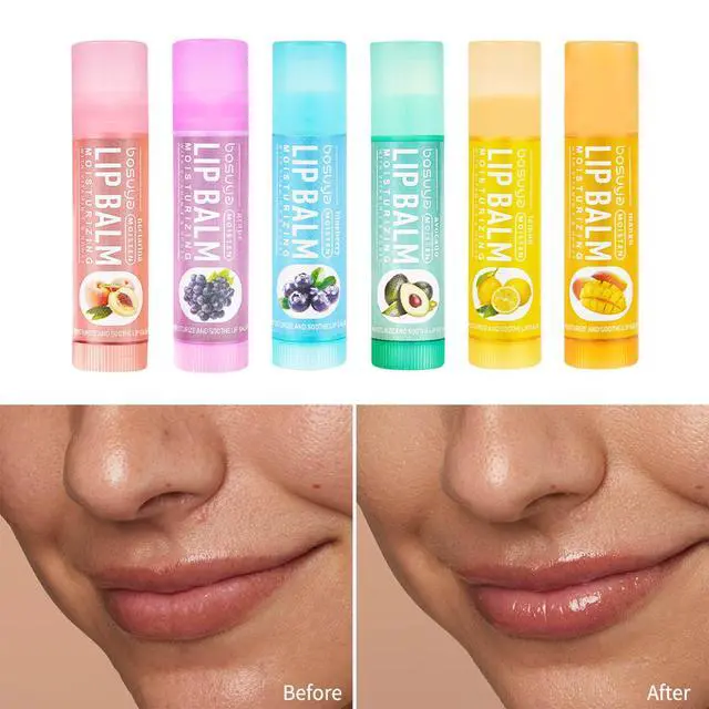 Alt view image 4 of 7 - 6 Flavors Lip Balm Set-Gentle Hydration for Dry & Sensitive Lips, All-Day Moisture Hydrating & Repairing for Delicate Lips Smooth Non-Greasy
