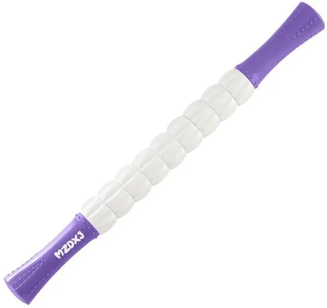 Main image of Muscle Roller Massage Roller Stick- Deep Tissue Fascia Blaster for Myofascial Pain Relief, Lymphatic Drainage & Body Sculpting, Handheld Physical Therapy & Recovery Tool (Purple White)