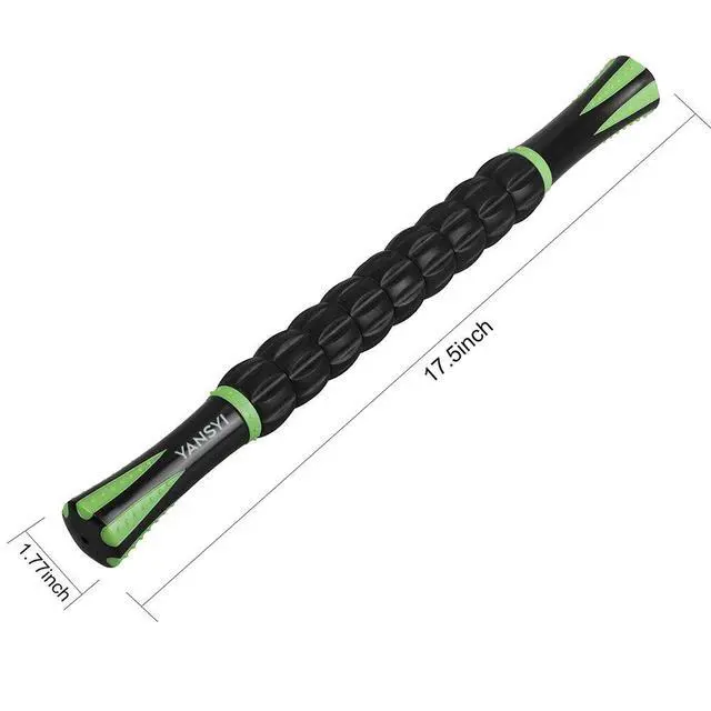 Alt view image 2 of 7 - Professional 9-Roller Deep Tissue Massage Stick - Portable Muscle Recovery Roller for Athletes, Relieves Post-Workout Soreness & Leg/Back Pain - Portable Physio Tool (Black)