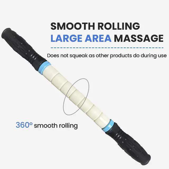 Alt view image 3 of 7 - Muscle Roller Stick Massage Roller for Lymphatic Drainage, Cellulite Massager, Leg Massager for Circulation and Pain Relief, Deep Tissue & Trigger Point Massage