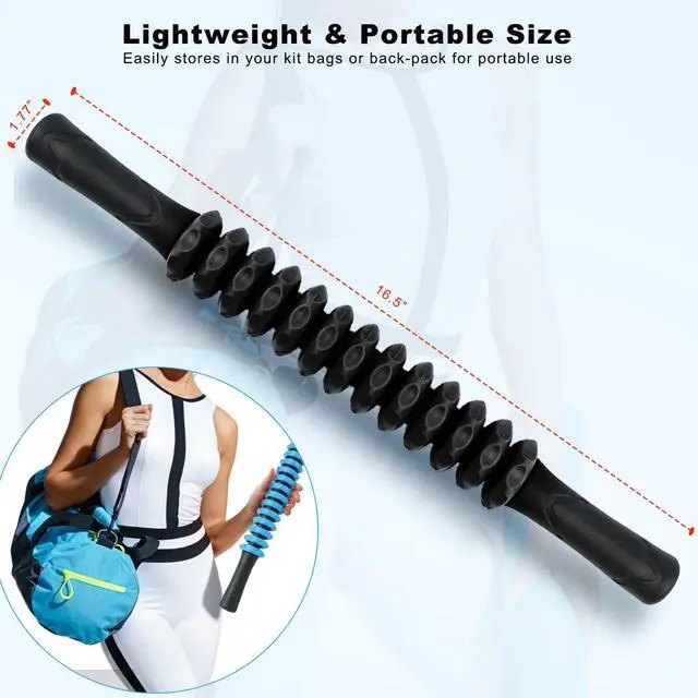 Alt view image 5 of 7 - Muscle Roller Stick, Deep Tissue Massage Stick for Athletes, Therapy Muscle Stick for Runners, Lipo Stick for Relief Muscle Soreness, Fascia, Trigger Points, Help Calf, Leg, Back Recovery