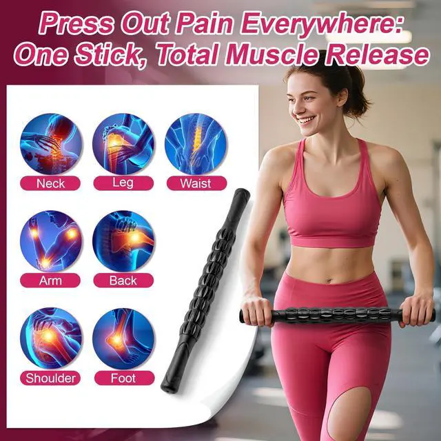 Alt view image 2 of 7 - Massage Roller, Muscle Roller Stick, Neck Massager Roller, Therapy Stick for Legs, Calf, Thigh, Lipo Roller for Muscle Relief, Massage Rolling Pin for Trigger Points, Help Sore Muscle Recovery
