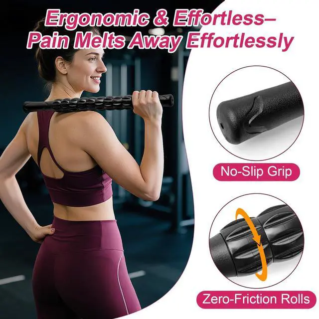Alt view image 3 of 7 - Massage Roller, Muscle Roller Stick, Neck Massager Roller, Therapy Stick for Legs, Calf, Thigh, Lipo Roller for Muscle Relief, Massage Rolling Pin for Trigger Points, Help Sore Muscle Recovery
