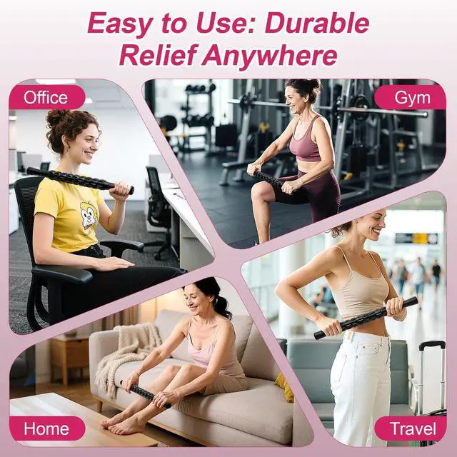 Alt view image 5 of 7 - Massage Roller, Muscle Roller Stick, Neck Massager Roller, Therapy Stick for Legs, Calf, Thigh, Lipo Roller for Muscle Relief, Massage Rolling Pin for Trigger Points, Help Sore Muscle Recovery