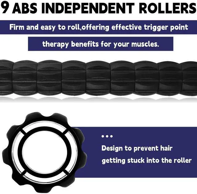 Alt view image 3 of 7 - Massage Roller Stick,Muscle Roller Stick for Athletes,Liposuction Massage Roller for Lymphatic Drainage, for Relief Muscle Soreness, Trigger Points, Help Runner Legs, Back Recovery