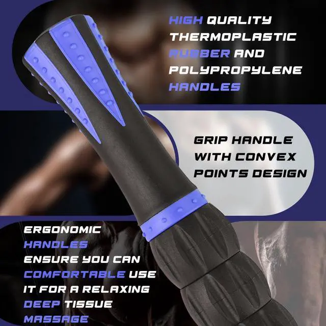 Alt view image 4 of 7 - Massage Roller Stick,Muscle Roller Stick for Athletes,Liposuction Massage Roller for Lymphatic Drainage, for Relief Muscle Soreness, Trigger Points, Help Runner Legs, Back Recovery