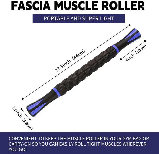 Alt view image 6 of 7 - Massage Roller Stick,Muscle Roller Stick for Athletes,Liposuction Massage Roller for Lymphatic Drainage, for Relief Muscle Soreness, Trigger Points, Help Runner Legs, Back Recovery