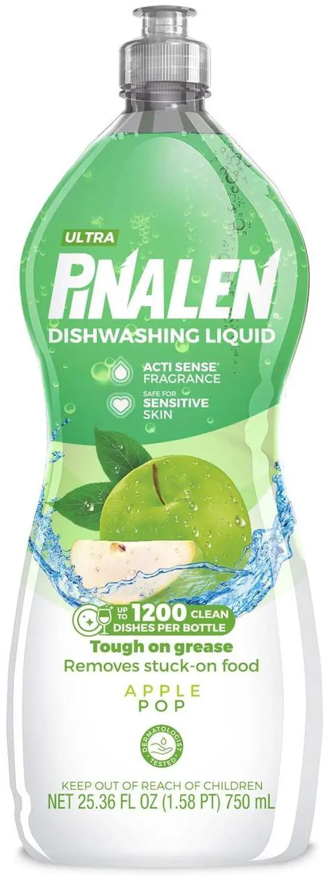 Main image of Dishwashing Liquid Soap - Apple Pop Scent - 25.3 fl oz - Active Foam Dish Soap - Removes Grease & Stuck-On Food - Safe for Sensitive Skin