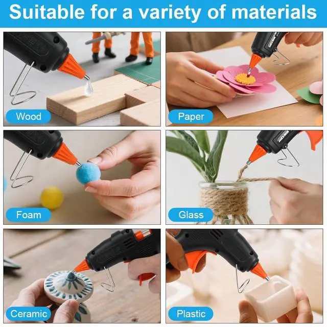 Alt view image 4 of 6 - 80 Pack Mini Size Hot Glue Sticks for Mini Glue Guns 0.27 in. Diameter, 4 in. Length (7mm x 100mm) - All Purpose, All Temperature - Great for DIY, Arts, and Crafting - Clear
