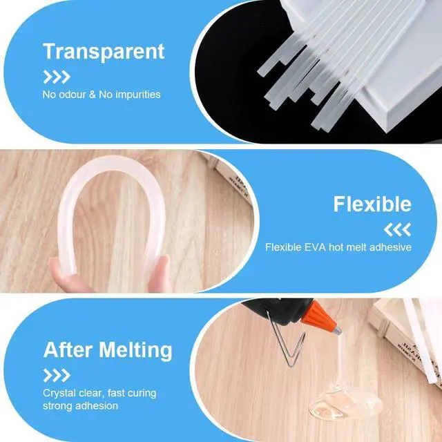 Alt view image 7 of 7 - 100 Pack Hot Glue Sticks, 0.27" Diameter x 4" Long, Clear