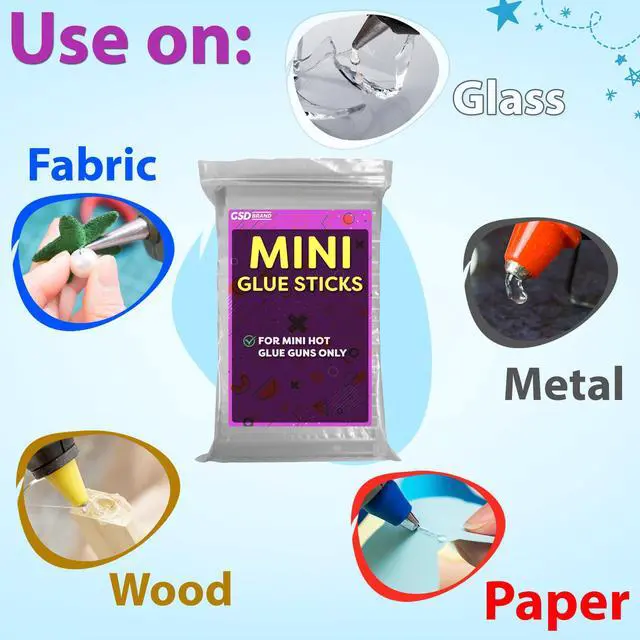 Alt view image 4 of 6 - 50 Pack Bulk Mini Hot Glue Sticks for Glue Gun, 4" x 0.27", 7mm