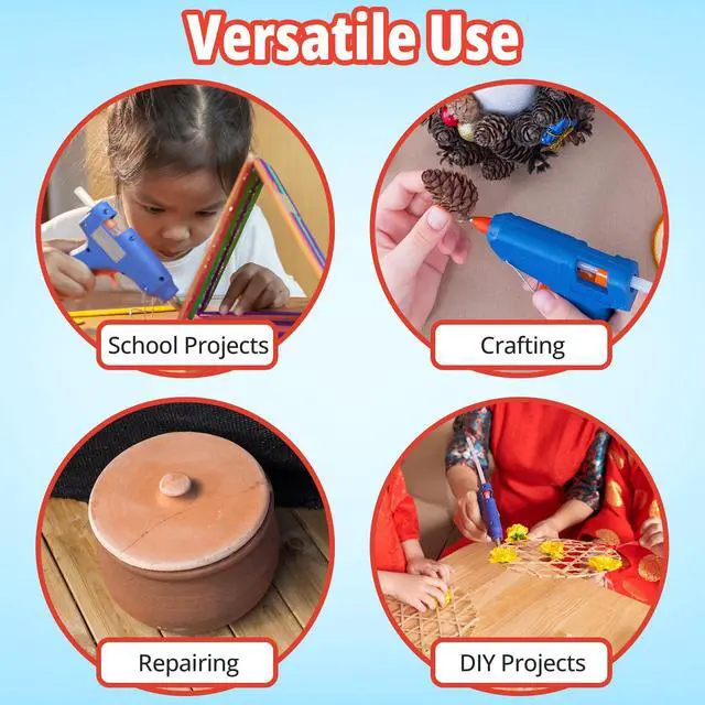 Alt view image 5 of 6 - 50 Pack Bulk Mini Hot Glue Sticks for Glue Gun, 4" x 0.27", 7mm