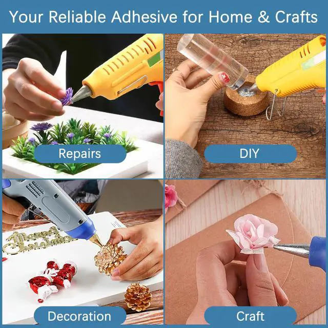 Alt view image 6 of 6 - 100-Count 1/4 inch Mini Hot Glue Sticks, 4 inch Long Rapid Cure Adhesive for Electronics, Crafts and Multi-Material Bonding